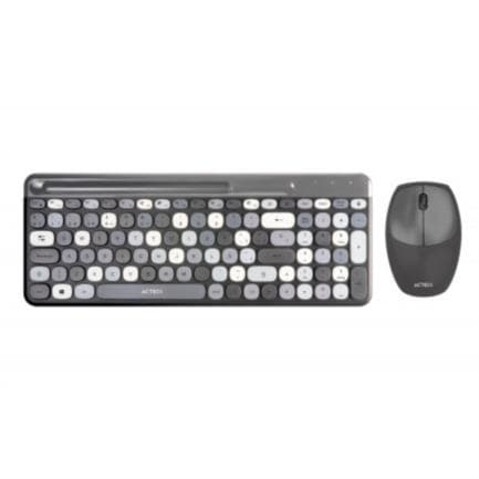 Kit Teclado y Mouse Acteck Creator Chic Colors MK470 Inalámbrico 2xBaterías AAA Incluidas Color Gris