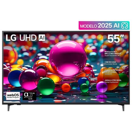 Televisor LG 55" UHD AI UA75 4K Smart TV 2025